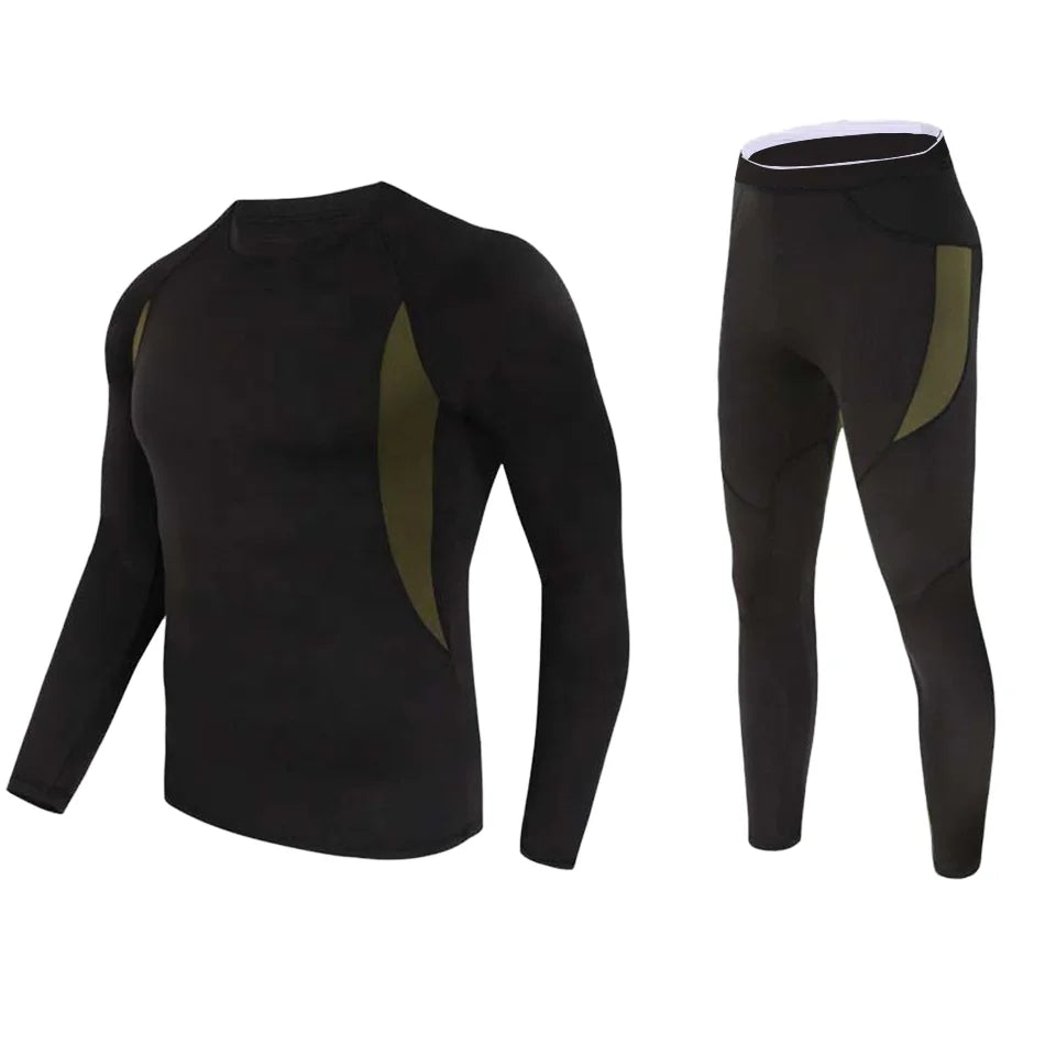 Wholesale 2-Piece Cotton Knitted Thermal Underwear Set for Men Custom Logo Printed Winter Warm Breathable Long Johns
