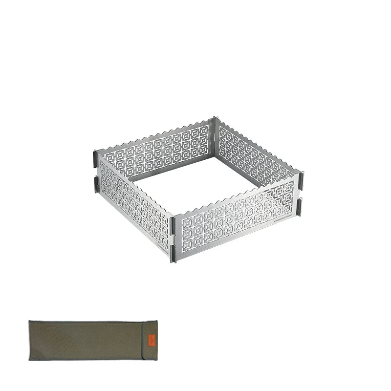 Campingmoon Custom Durable Folding Portable Stainless Steel Firepit Windshield Film Screen for Gril
