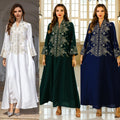 European & American Women's Embroidered Robe Summer Evening Dress for Eid Cross-Border for Middle East Dubai by Foreign Trade