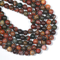 Wholesale Red Creek Jasper Gemstone Beads 4-12mm Polished Smooth Round Loose Natural Picasso Jasper Beads