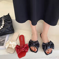 2022 Elegant Satin Bow Flat Sandals Women slippers 6685