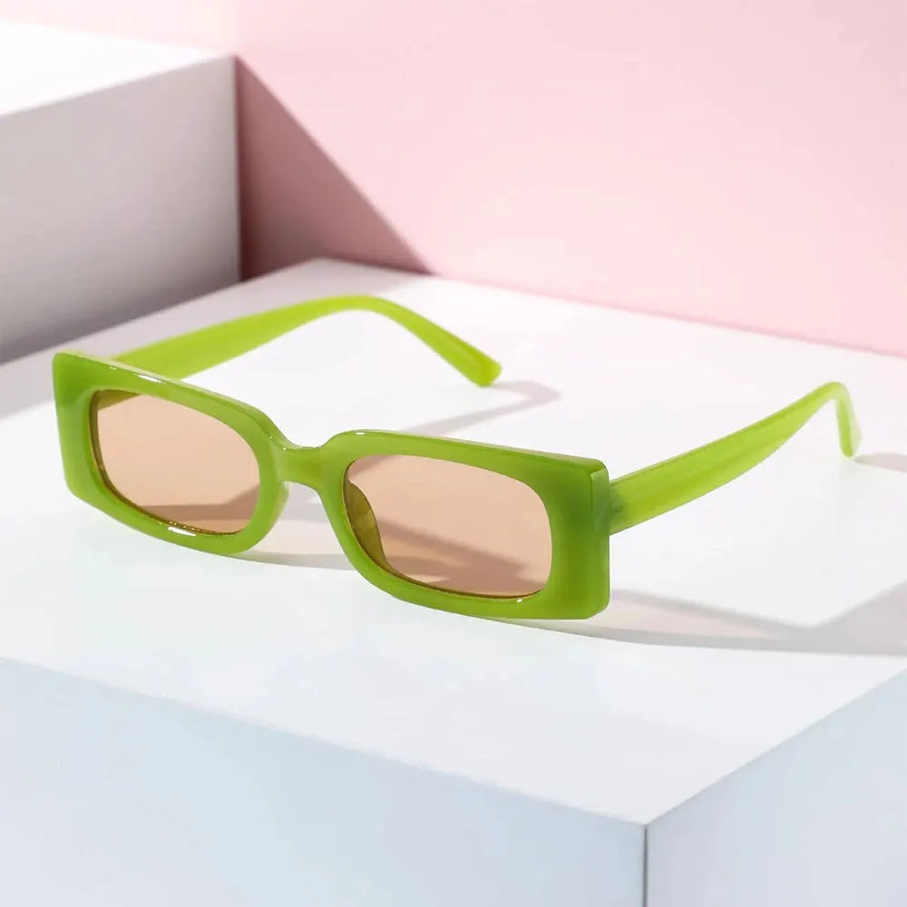 2022 Fashionable Customized LOGO Retro SunGlasses Vintage Small Rectangle PC Sunglasses for Women Men Trending