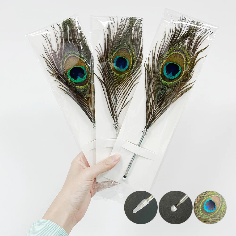 Hot Sale Feather Quill Ballpoint Pen Peacock Feather