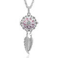 New Wholesale Special Silver Round Cage Pendant Fashion Jewelry CZ Locket Pendant With Leafs