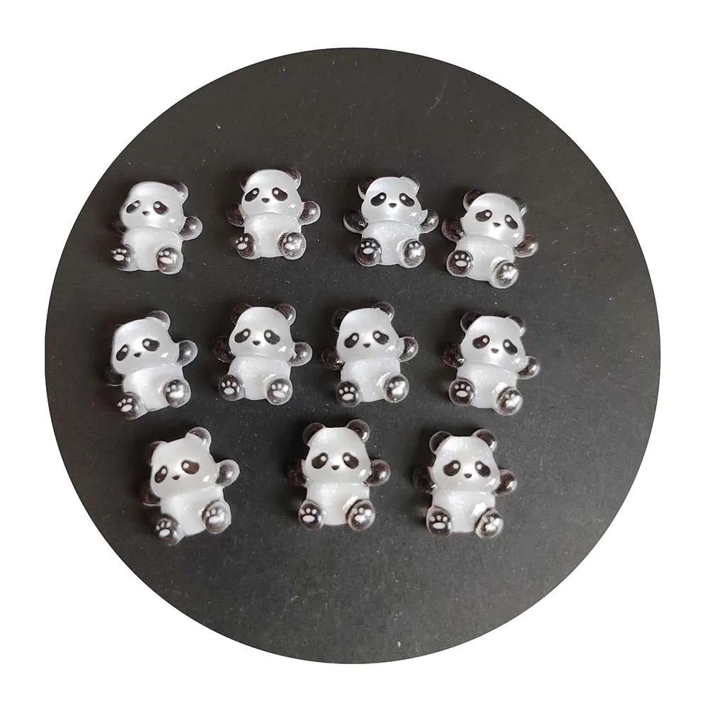 DIY Cartoon Mini Panda Bear Shape Nail Art Decorations Resin Rhinestones 3D Nail Jewelry Charms for Nail Tips