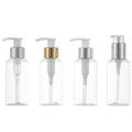 Custom Logo 100ml Clear PET Pump Lotion Bottle Oblique Shoulder Unique Shape Cosmetic Packaging for Shampoo Unique Package
