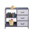 Modern 3-Tier Horizontal Drawer Cloth Storage Cabinet with Iron Frame for Small Living Room or Bedroom