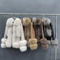 Wholesale Women Genuine Fur Jackets Real Leather Fox Fur Bomber Jacket