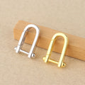 Simple 925 Sterling Silver U-shape Spring Clasp Gold Plated Connection Buckle for Necklace Jewelry Accessories Wholesale