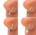 Gaby New Designs Bulk Stainless Steel Nose Ring Cute Bling Rectangle Dangle Hoop Nose Piercing for Wedding Engagement Body