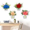 Wholesale Hot Sale 4PCS/Set Self-adhesive 3D PVC Flower and Green Plant Wall Sticker Decorative Wall Flower Decor Window Sticker
