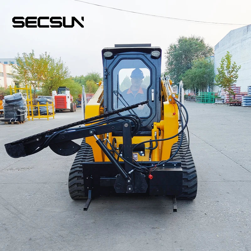 SECSUN New Design Biggest Skid Loader Track 1500kg 1200kg 1050kg Crawler Skid Steer Loader with Lawn Mower Optional