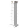 Metal Three Sided Multifunctional Display Rack with Detachable Hooks Triangular Rotating Pegboard Display Rack