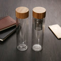 Double Wall Glass Bubble Tea Cup Classic Infuser Water Bottle with Strainer