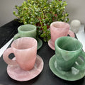 Wholesale Factory Price Hot Sale Natural Healing Quartz Crystal Tea Coffee Cup with Plate Carvings
