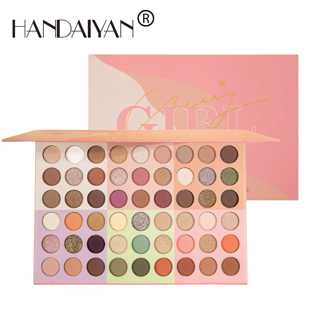 Handaiyan Custom Magnetic Eyeshadow Palette Wholesale Notebook Big Eye Shadow Matte Star for Dark Metallic Eyeshadow Pallet