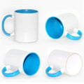 Print Logo 11oz Top Inner and Handle Colorful Sublimation Blanks Mug 330ml Porcelain Mugs Coffee Cup With Sublimation Coating