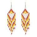 Fashion Boho Retro Female Earrings Miyuki Seed Beads Long Beaded Drop Earrings with Ethnic Tassels Creative Ethnic Style