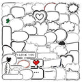 50PCS Black and white cute bubble frame sticker