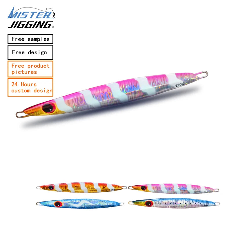 Hot Sale 140g 170g Casting Luminous Saltwater Jig Lure Slow Pitch Jigs Deep Sea Fishing Lures Metal Jig