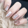 Private Label Press on Medium Square Cat Eye Butterfly Artificial Nail Tips Full Cover False Nails Impress
