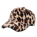 Artificial Fur Baseball Caps Hats for Women Golf Winter Fuzzy Trucker Puff Print Hat-Warm Baseball Cap Leopard Winter Hats