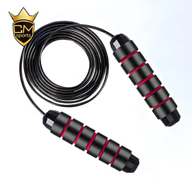 CHENGMO SPORTS Factory Price Heavy Steel Wire Cable Jump Rope PVC Skipping Rope Fitness Weighted Jump Rope With Bearing