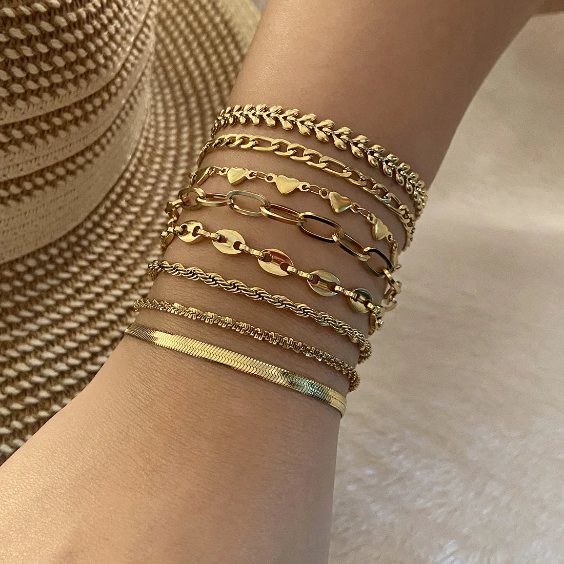 2025 Fashion Chain Bracelet 18K Gold Plated Chain Bracelets Stainless Steel Bracelet Jewelry for Women Girls