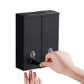 Hotel-Grade Double Wall Mount Liquid Soap Dispenser Black Stainless Steel for Bathroom Use