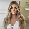 Natural Hairline 360 Lace Frontal Wig Cuticle Aligned Body Wave Highlights Blonde Transparent Lace Front Wig