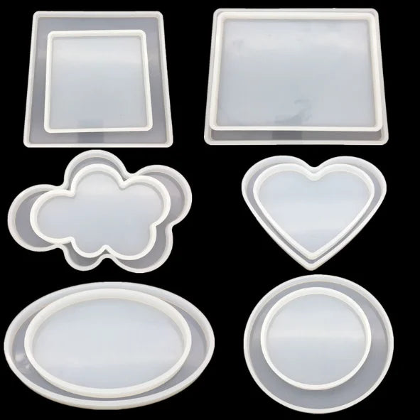 Oversize Resin Molds Shiny Epoxy Silicone Transparent Molds Concrete Plaster Large Silicon Mold for Coasters Casting