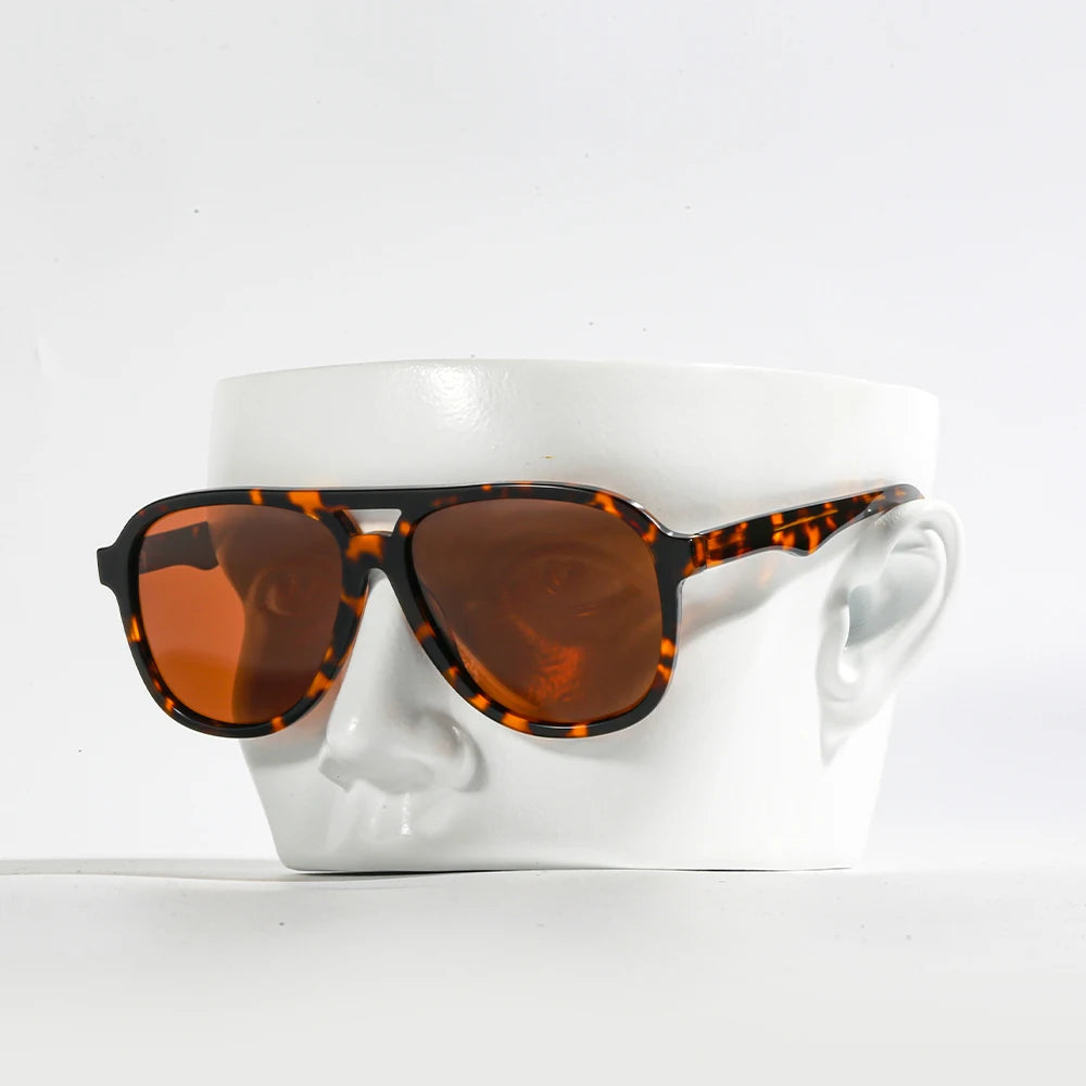 GS5034 Wholesale Oversize UV400 Two Bridge Acetate Big Frame Polarized pilot Sun Glasses Sunglasses