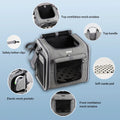 PETFULED Dog Bike Basket Waterproof High-end Dog Bike Carrier with Mesh Windows Foldable Dog Bike Carrier 12lbs SoftSided Basket