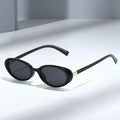 Trendy Style Candy Color Small Oval PC Frame Glasses Concave Shape Multi Color Lens Leopard UV Protection Sunglasses