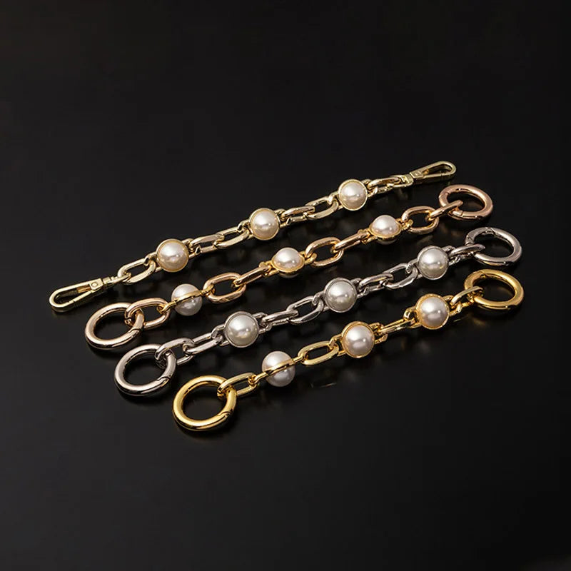 Meetee JMY-108 18/22cm Bag Accessories Pearl Decorative Handle Strap Handbag Purse Chain Extension Chain