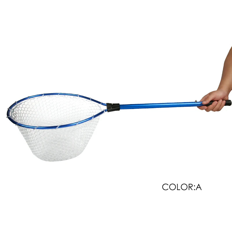 Durable Telescopic Fishing Net Fish Catching Mesh Net Fish Landing Nets Fly Fishing Tackle Length 94cm Floating Collapsible Hand