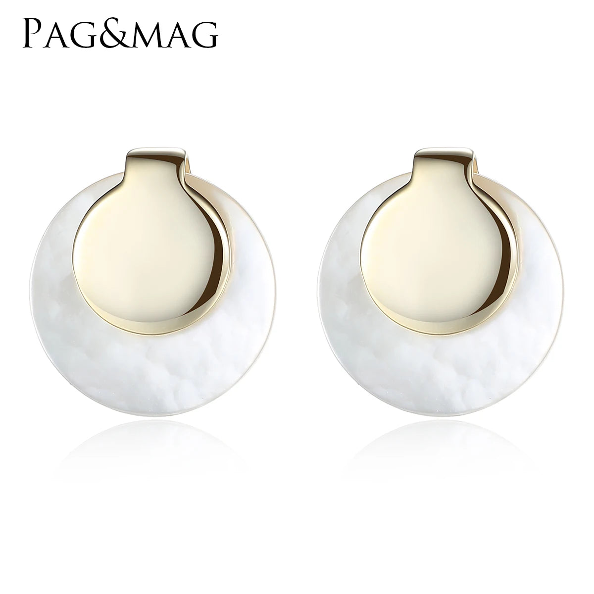 CZCITY 2024 925 Trendy Gold Design Big Earing Round Korean Fashion Jewelry Stud Sea Pearl Shell Earring 2025