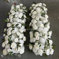 Modern White Silk Flower Aisle Table Runner for Wedding Venue Hall Decor Graduation Valentine's & Mother's Day Celebrations