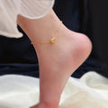 Fashion 18k Gold Stainless Steel Heart Jewelry Anklets Foot Chain Anklet Custom Charm Bracelet Custom Wholesale for Women
