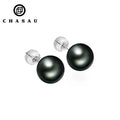 Latest Design Promotional 18K Natural Tahitian Cultured Black Pearl Engagement Stud Earrings Gift for Women