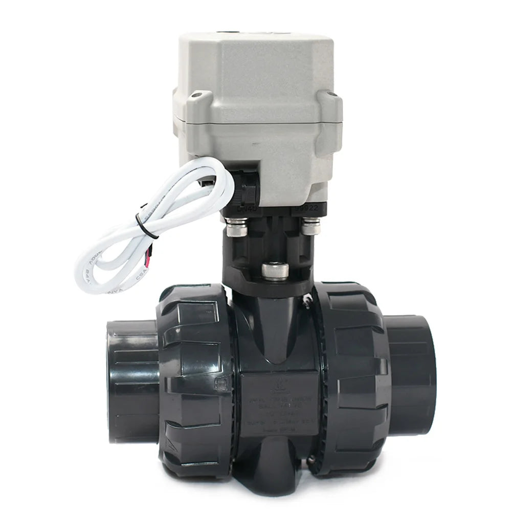 2 Way Upvc Pvc Valve Ac110v-220v Normal Open Dn40 1 1/2" Upvc Electric Ball Valve