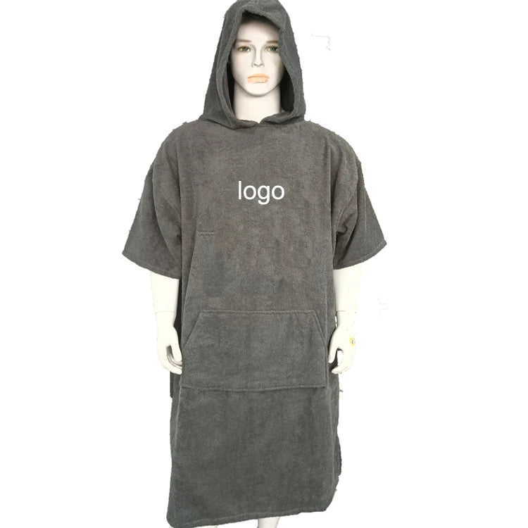 Adult Poncho Towel Custom Cotton Towel Poncho Surf Beach Changing Robe