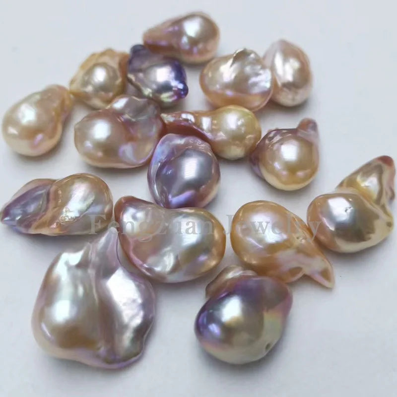 Wholesale 2A Irregular Loose Baroque Large 10-11mm 11-12mm 15-16mm White/pink Purple Natural Baroque Pearls for Jewelry