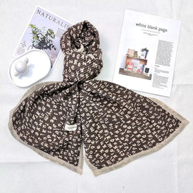 Wholesale Pashmina Scarf and Dubai Shawl Hijabs Muslim Women Alphabet Digital Printing With Embossed Pleats