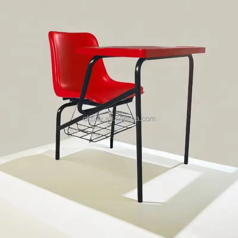 Modern Middle High Elementary School Classroom Student Study Plastic Metal Desk Single Seat Desk Chair Connected Tables Chairs