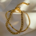 Wholesale Bohemia Style Double Layered Chunky Rope Cuban Flat Snake Link Chains Bracelets For Women