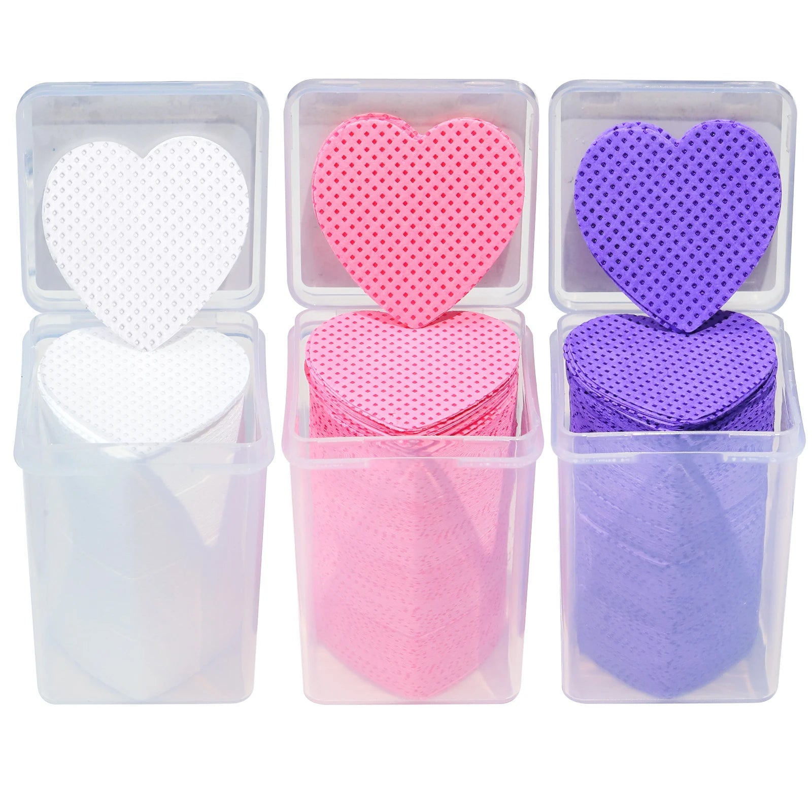 Misscheering 200Pcs Nail Tampons Heart Shape Nail Gel Polish  Removal Lint-free  Soak Off Clean Gel Varnish Pad Napkins Wraps