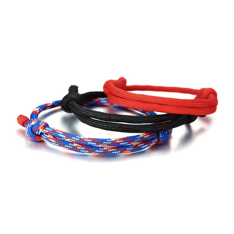 Mens Paracord Rope Bracelets Wholesale Waterproof Handmade Paracord Rope Braided Adjustable Bracelet for Men Women