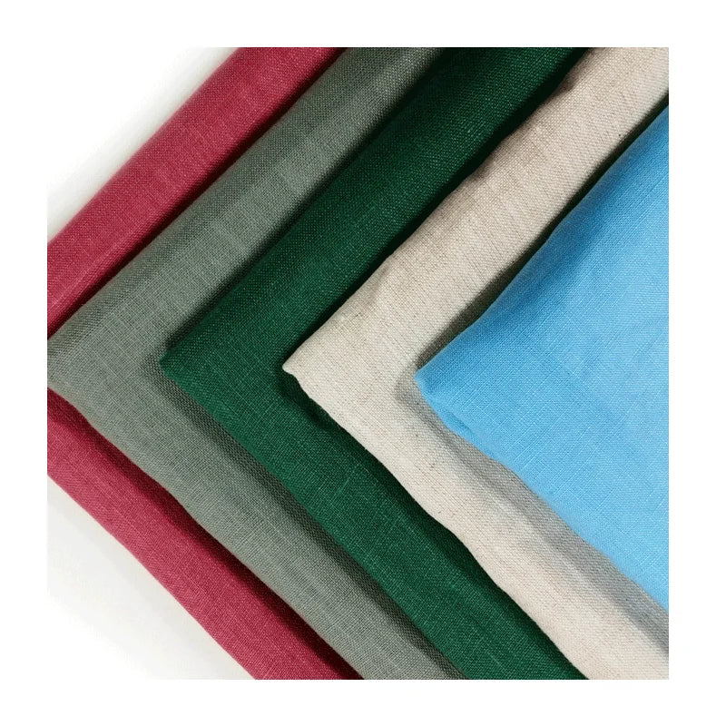 OEKO TEX Wholesale 100% Linen Fabric Breathable Woven Washed Linen Fabric Roll for Clothes