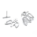 316L Stainless Steel Hollow Leaf Jewelry Simple Flower Petal Shape Stud Earrings
